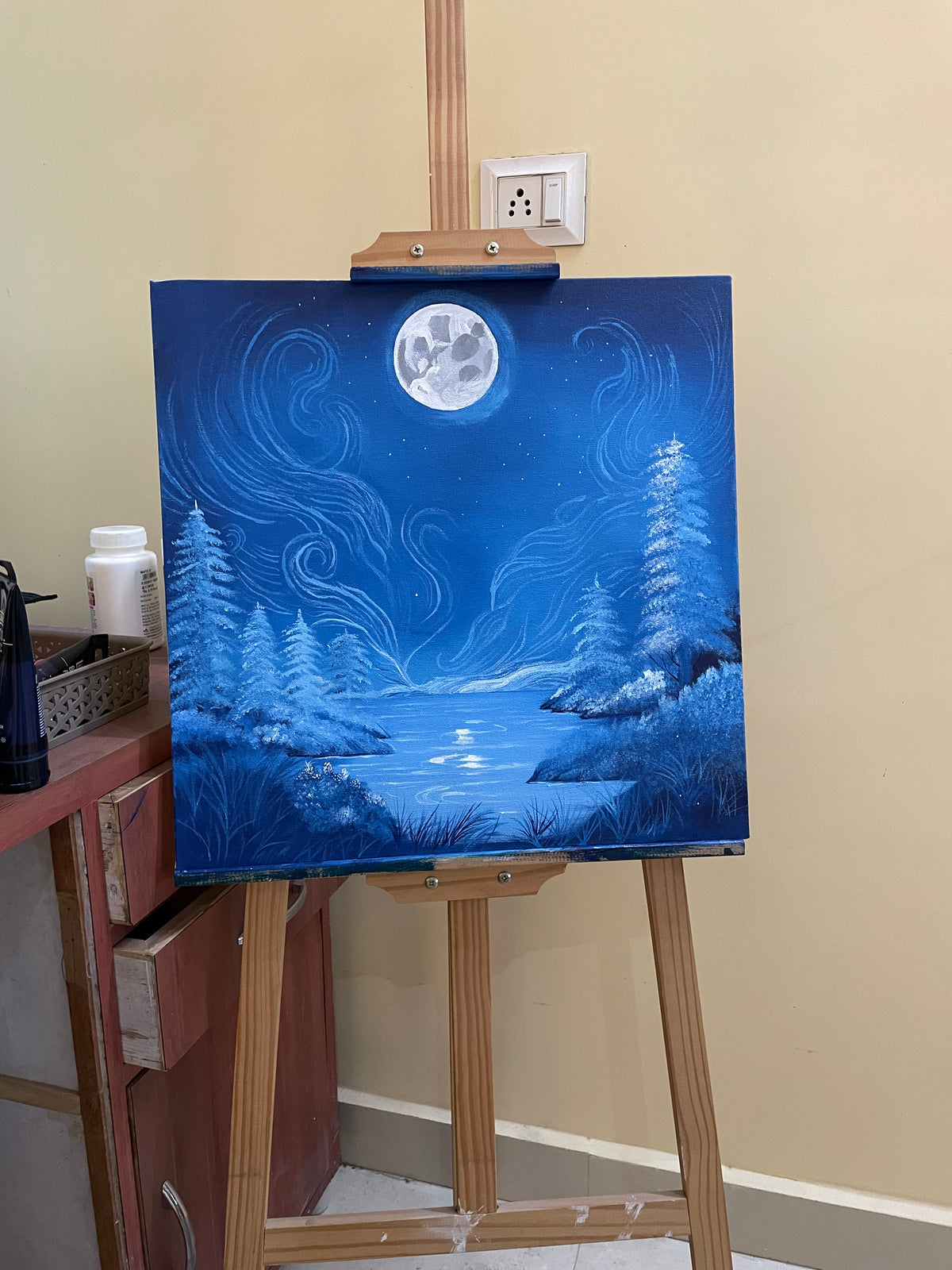 Acrylic painting “Moonlit Serenity”
