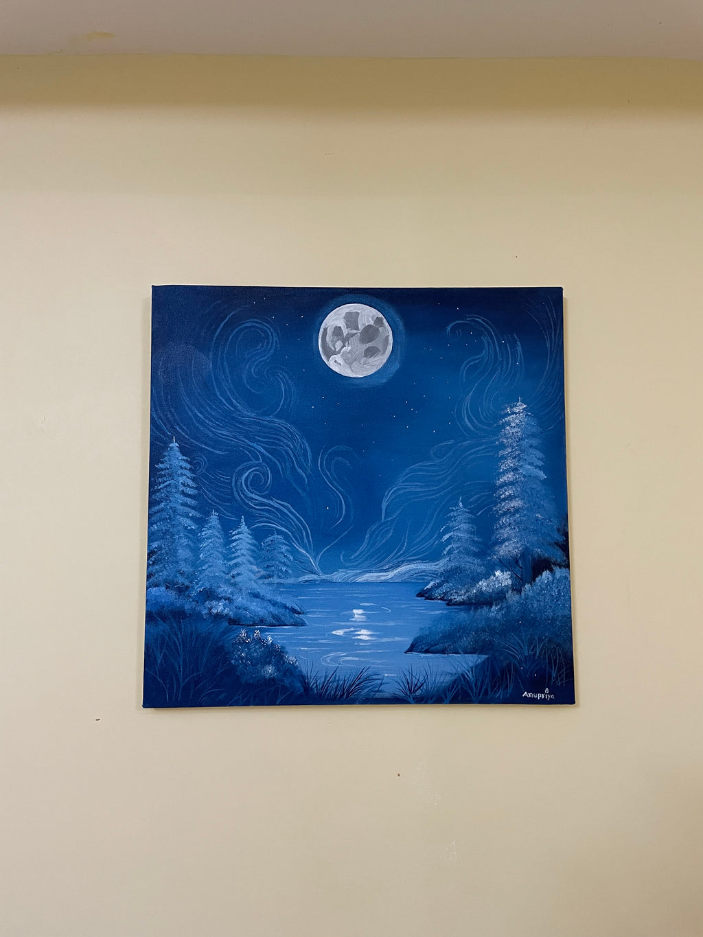 Acrylic painting “Moonlit Serenity”